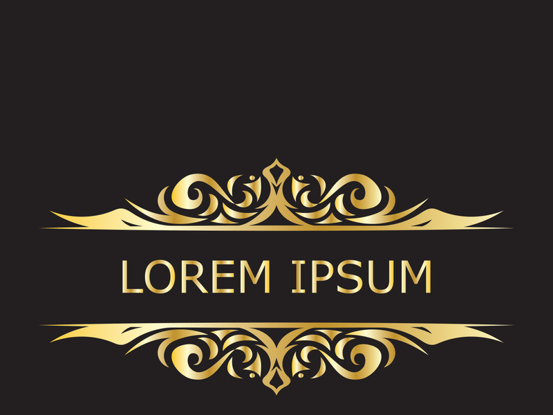 Gold luxury floral vintage monogram decorative logo template