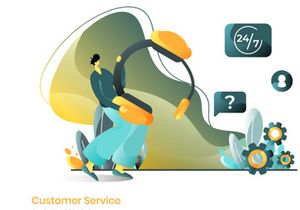 Business Online Marketing set flat illustration