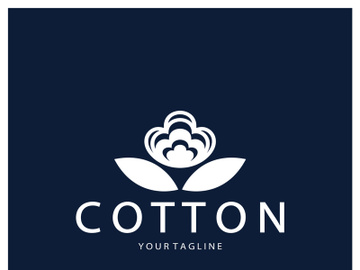 Soft natural organic cotton flower plant logo for cotton plantations, industries,business,textile,clothing and beauty,vector preview picture