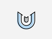 U letter logo alphabet design icon for company