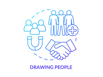 Drawing people blue gradient concept icon preview picture