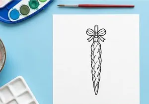 Handgezeichnete Weihnachtsstern-Dekoration mit Webmuster für festliche Deko und Bastelarbeiten