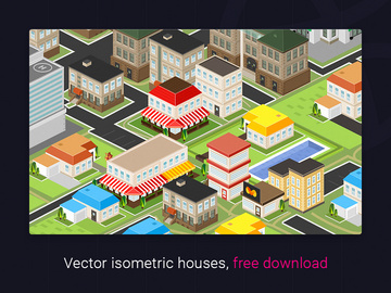 Vector isometric houses preview picture