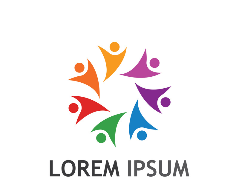 People social community logo design with creative idea