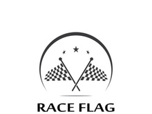 Creative and modern racing flag logo design.