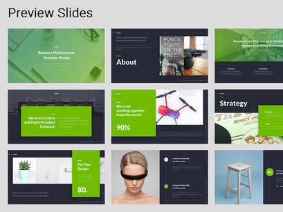 LORAN - Animated Business Google Slide Template (Green)