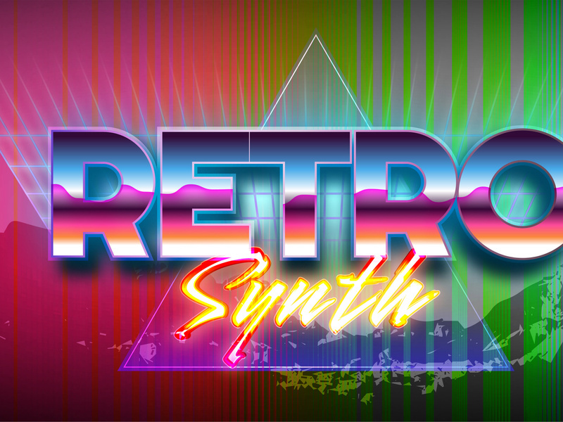 Retro synth editable text effect retro style with vibrant theme concept for trendy flyer, poster and banner template promotion