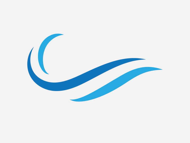 Blue Wave Logo Vector.  wAter wave illustration template design