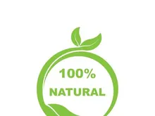 100% Natural and organic product badge vector green icon