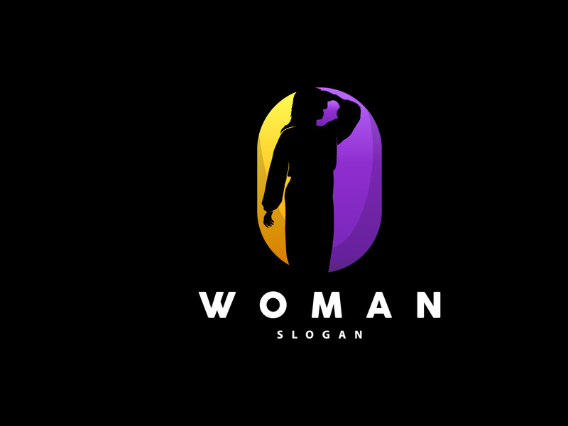 Woman Logo, Wellness Girl Photo Pose Vector, Beauty And Elegance Design