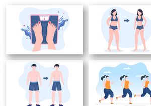 10 Weight Loss Flat Illustration