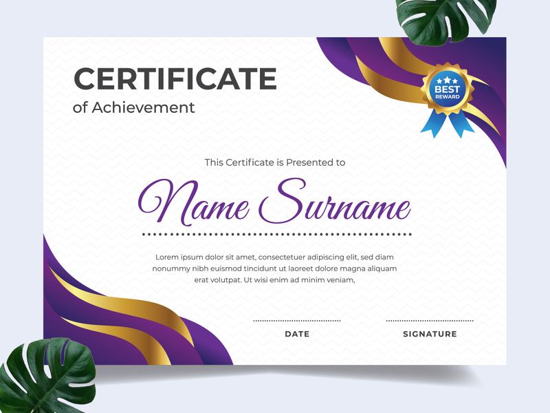 Modern certificate design template