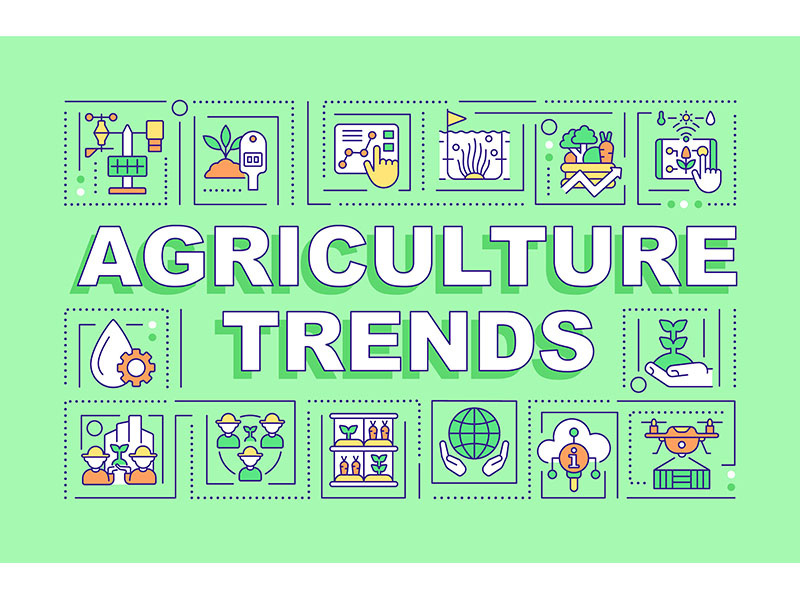 Agriculture trends word concepts green banner