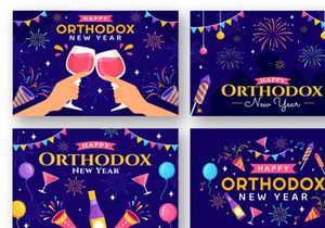 12 Happy Orthodox New Year Illustration