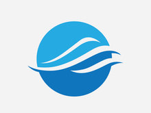 Blue Wave Logo Vector.  wAter wave illustration template design