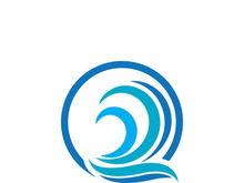 Wave beach vector illustration design logo