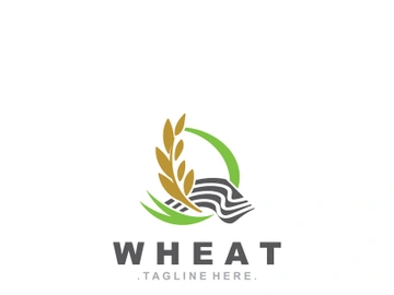 Wheat logo concept, agriculture nature wheat grain logo template preview picture