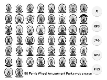 Ferris Wheel Amusement Park Element preview picture