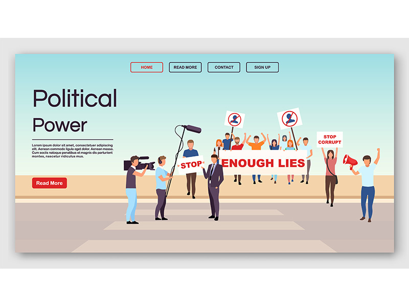 Political power landing page template