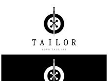 tailor logo icon illustration template combination of buttons for clothes, thread and sewing machine, for clothing product design, convection companies, fashion in vector form