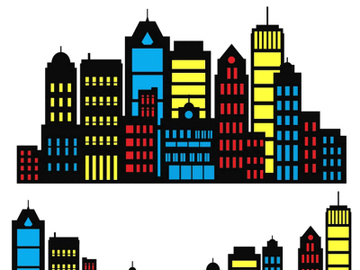 City skyline clipart preview picture
