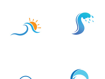 Ocean water wave wave logo design. preview picture