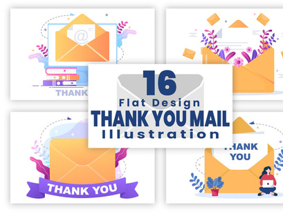 16 Email Thank You Banner Illustration