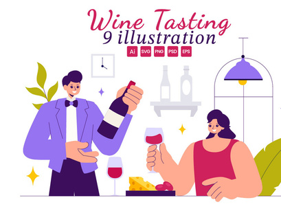 9 Tasting and Savoring Wine Illustration