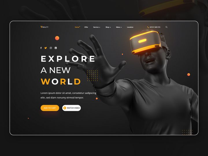 Virtual Reality Landing Page