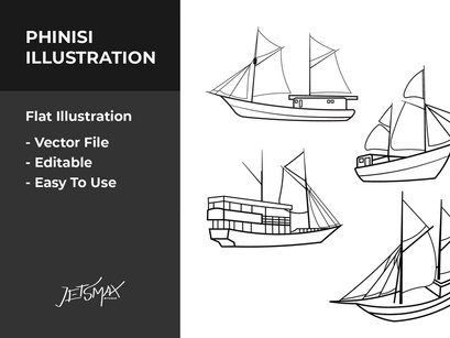 Phinisi Ship Vector Bundle