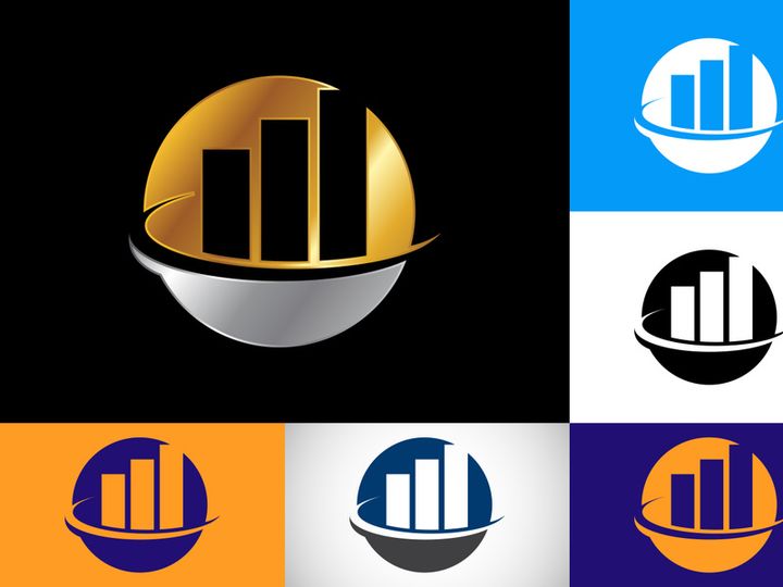 Finance and Marketing concept logo designs vector illustration