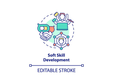 Soft skill development concept icon preview picture
