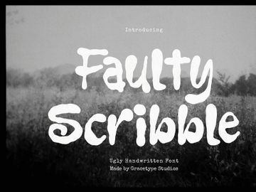 Faulty Scribble | Ugly Handwritten Font preview picture
