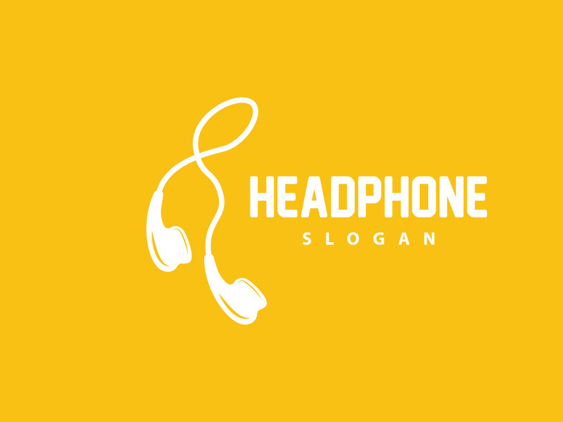 Headset Logo Design Simple Headset Gamer Illustration Template
