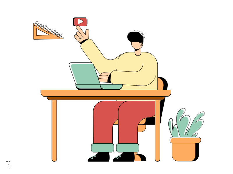 Animated Online Education flat illustration