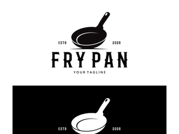 frying pan and spatula logo, kitchen cooking equipment, for business, company, restaurant preview picture