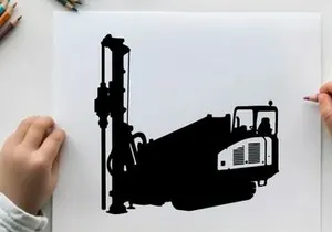 Silhouette of a drilling rig or industrial equipment machine