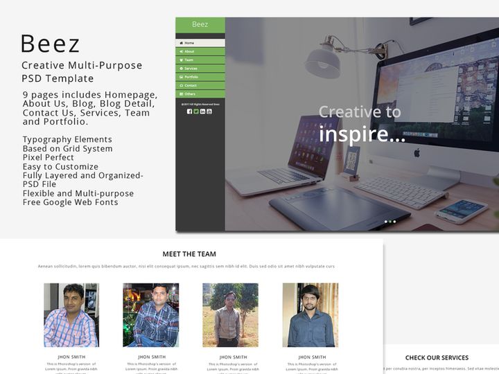 Beez - Creative Multi-Purpose PSD Template