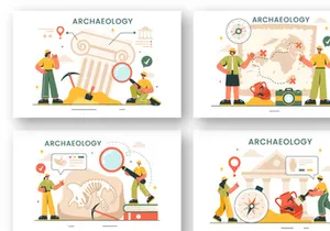 13 Archeology Vector Illustration