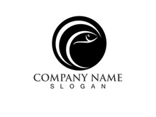 Fish jump logo animal vector