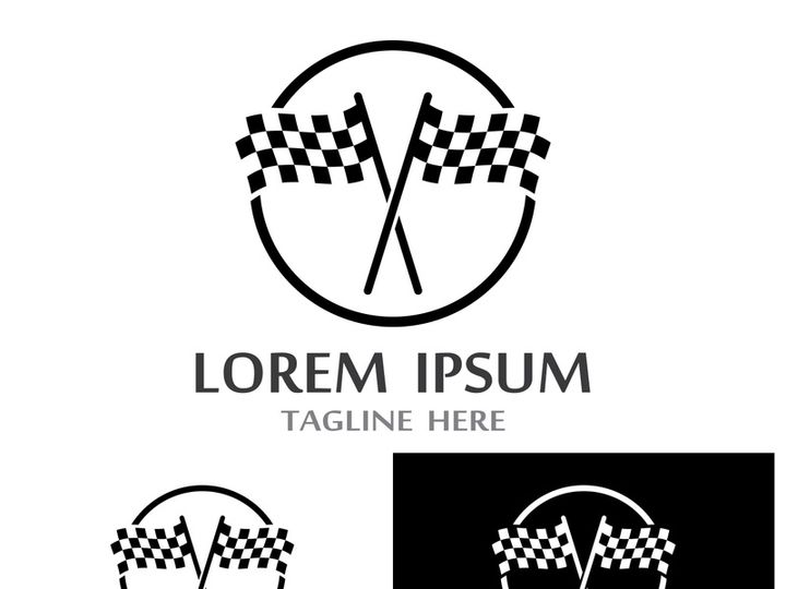 Creative and modern racing flag logo design.