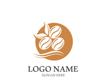 Coffee bean icon vector illustration template