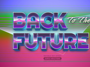 Back to the future editable text effect retro style with vibrant theme concept for trendy flyer, poster and banner template promotion preview picture
