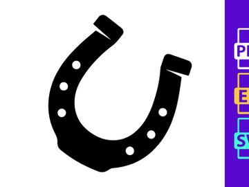 Black metal horseshoe isolated on white background luck symbol preview picture