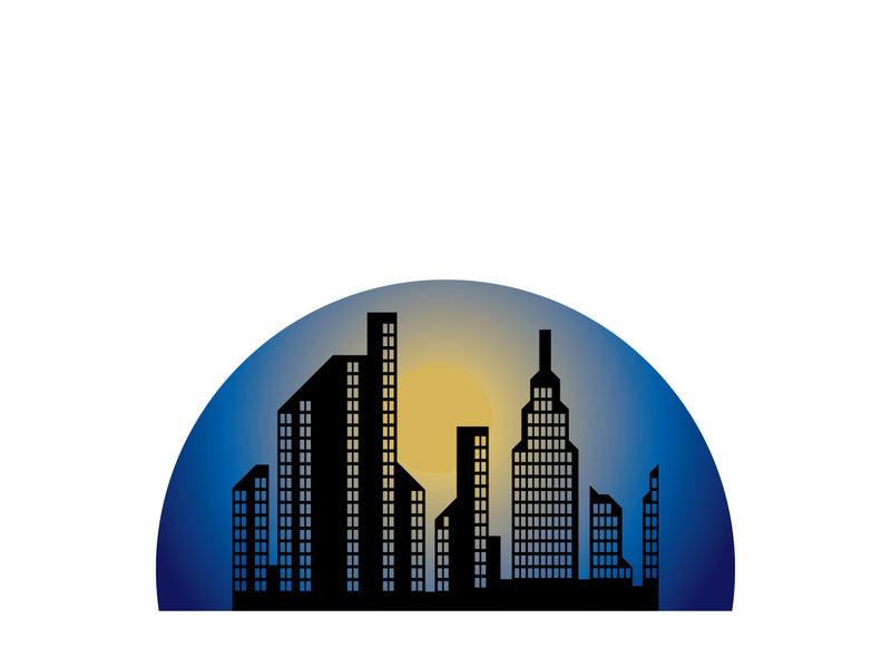 Modern City skyline illustration in flat design