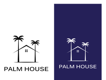 Summer palm tree logo design. preview picture