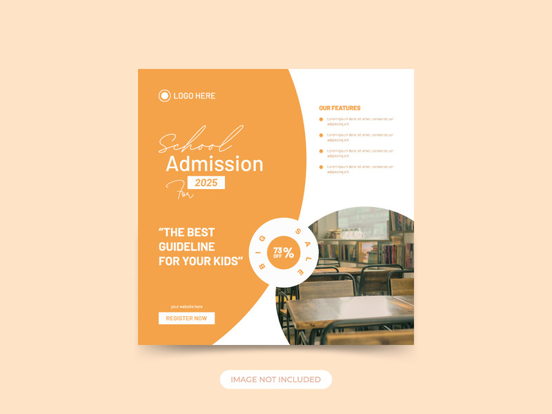 School Admission Social Media Post And Web Banner Template