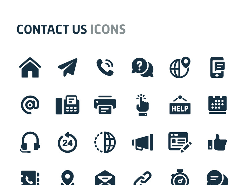 Contact us icons set