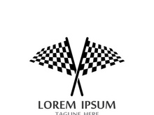 Creative and modern racing flag logo design.