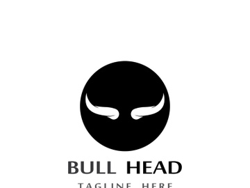 Retro vintage bull head horns logo design. preview picture